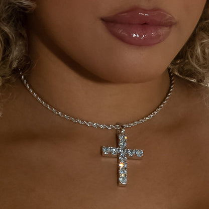 Cross Pendant in White Gold