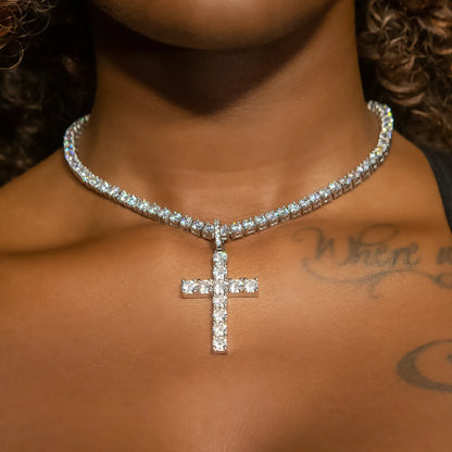 Cross Pendant in White Gold