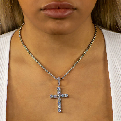 Cross Pendant in White Gold