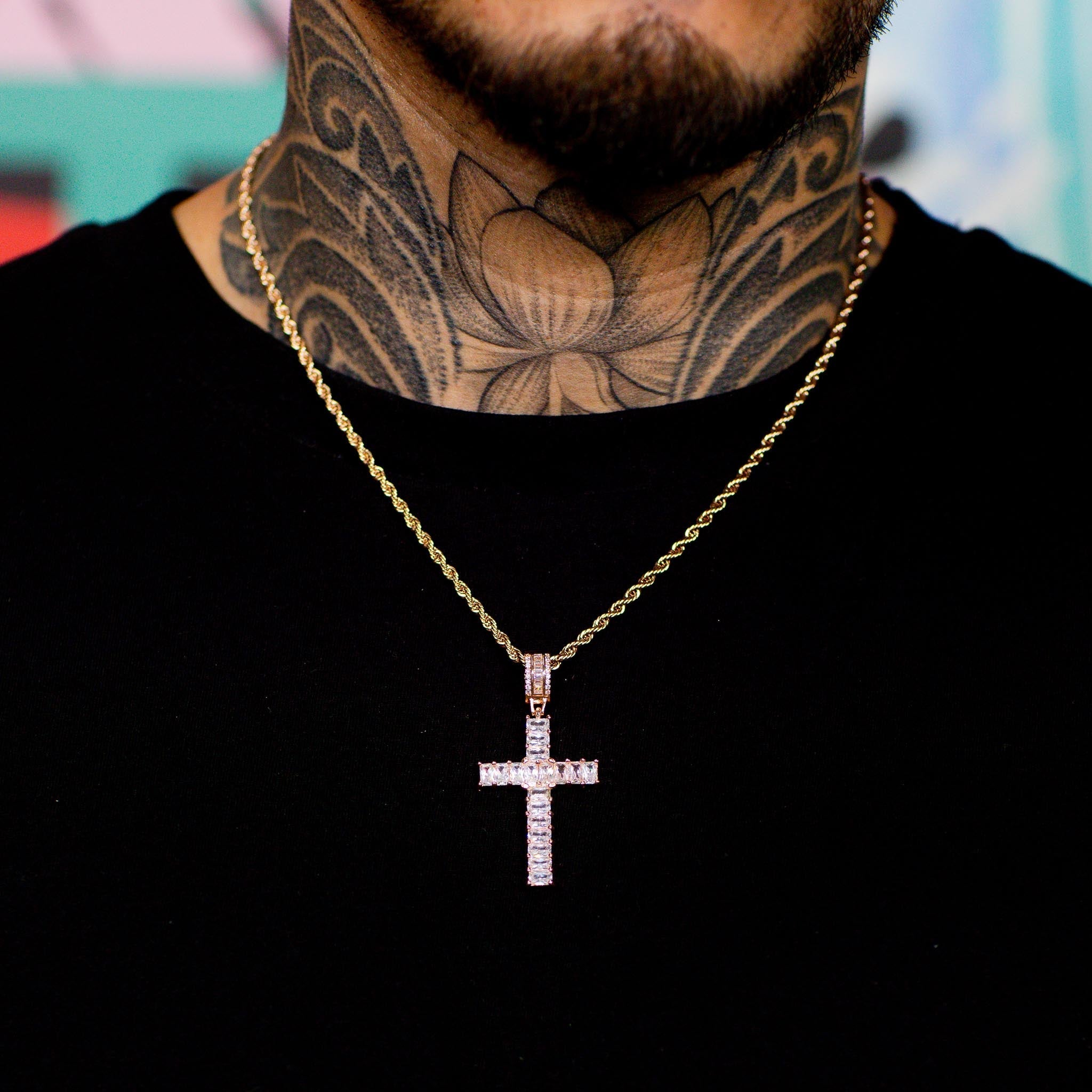 Emerald Cross in Rose Gold