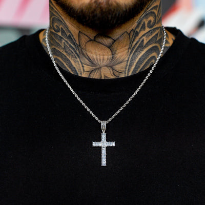 Emerald Cross in White Gold