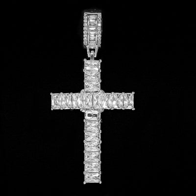 Emerald Cross in White Gold
