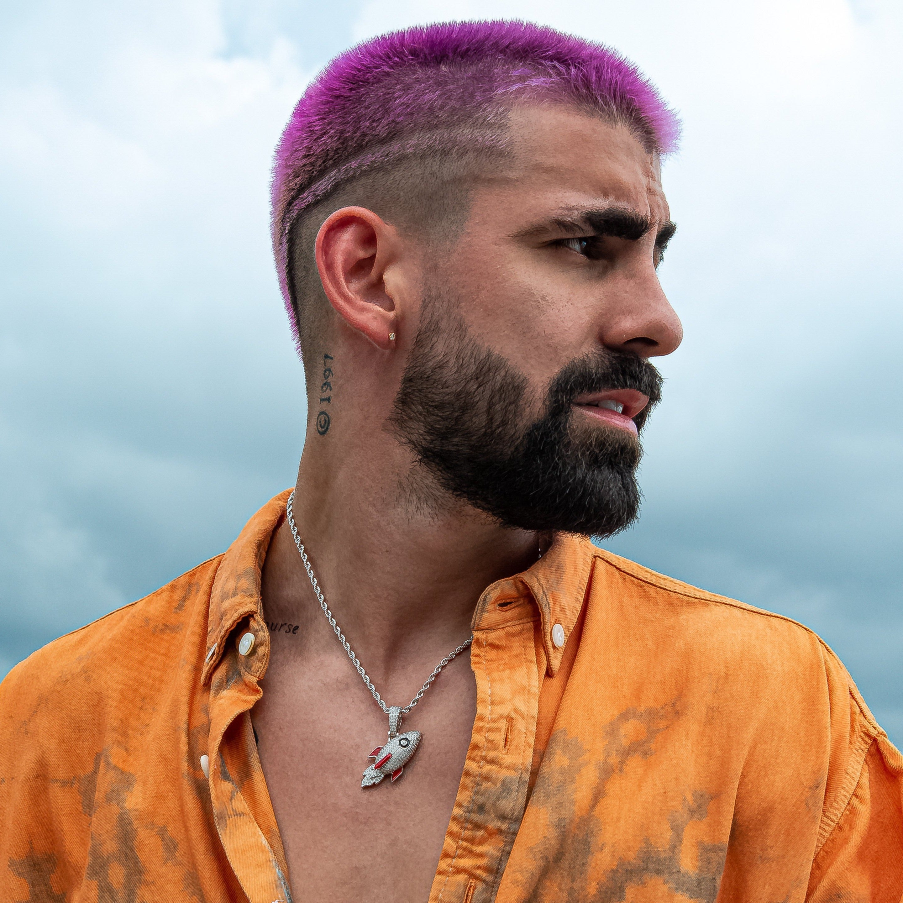 Rocket Pendant in White Gold