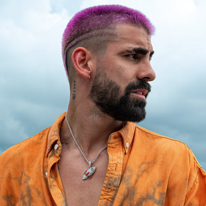 Rocket Pendant in White Gold