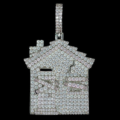 Trap House Pendant in White Gold