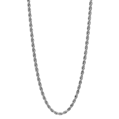 3mm Rope Chain in White Gold