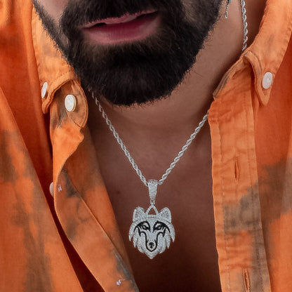 Wolf Pendant in White Gold