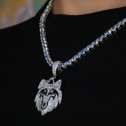 Wolf Pendant in White Gold