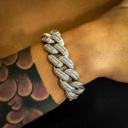 18mm White Gold Bugatti Link Bracelet